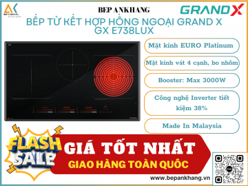 Bếp điện từ 3 vùng nấu Grand X GX E738Lux - Made In Malaysia